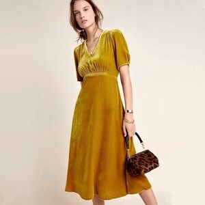 Anthropologie Mustard Yellow Dress